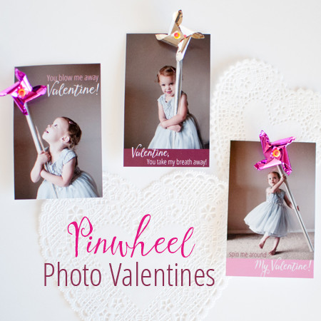 Pretty Pinwheel Photo Valentines - SnapHappyMom.com